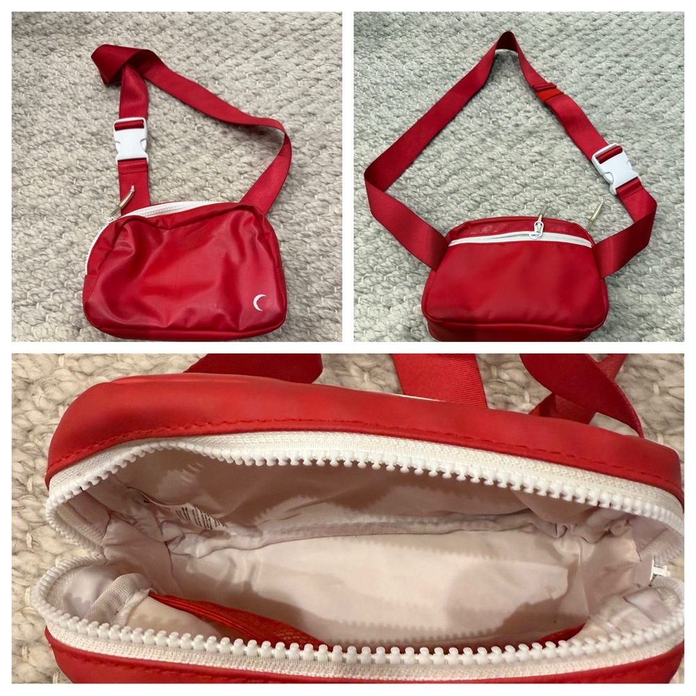 Chic Red Crossbody Bag with Adjustable Strap